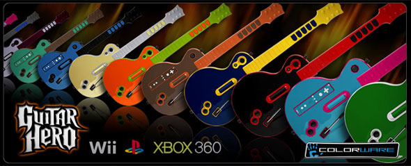 Les guitares de Guitar Hero III personnalisées par Colorware