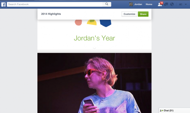 Facebook vous propose un récapitulatif de toute l’année 2014 de votre compte